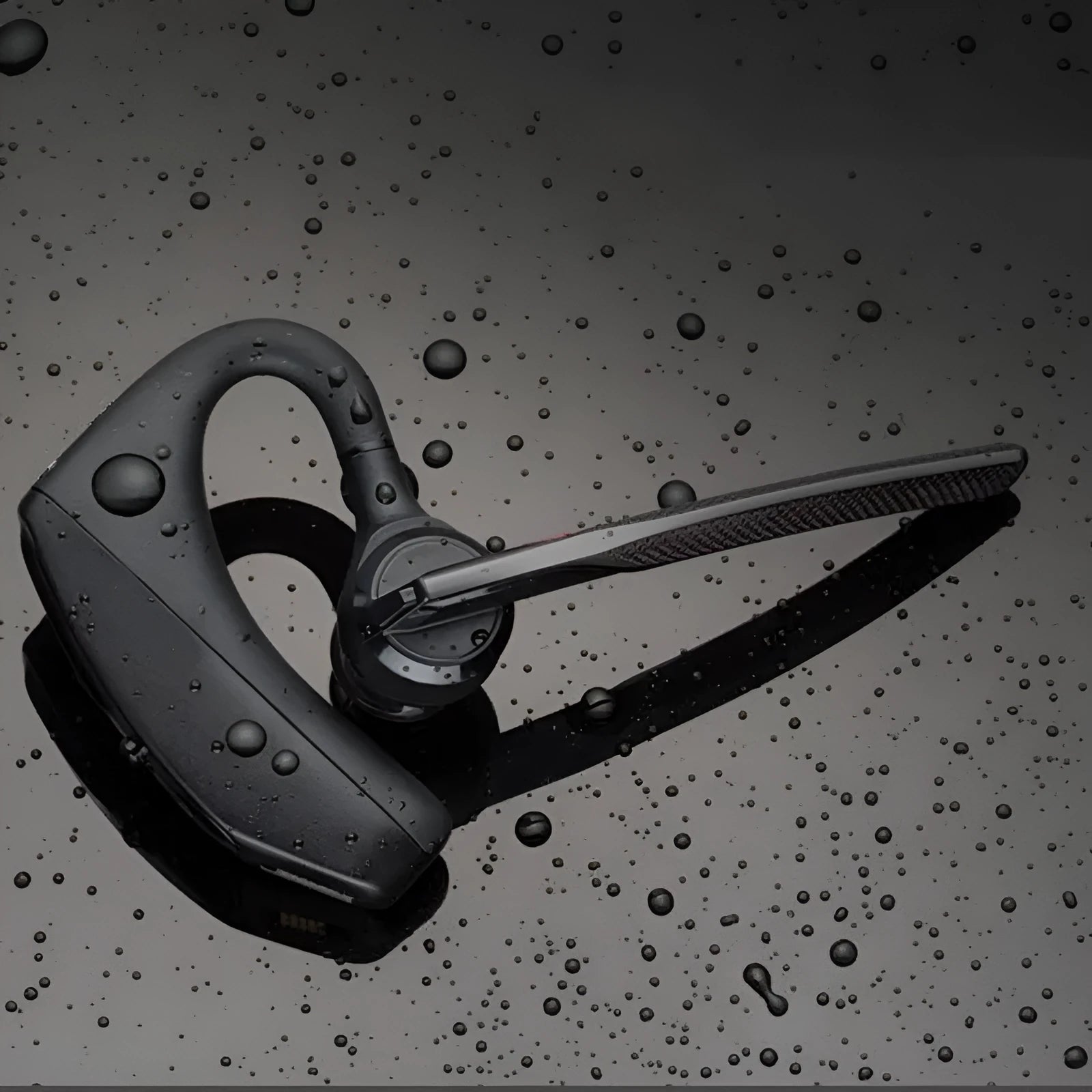 Black plastic wireless Bluetooth sports headphones with a visible battery display.