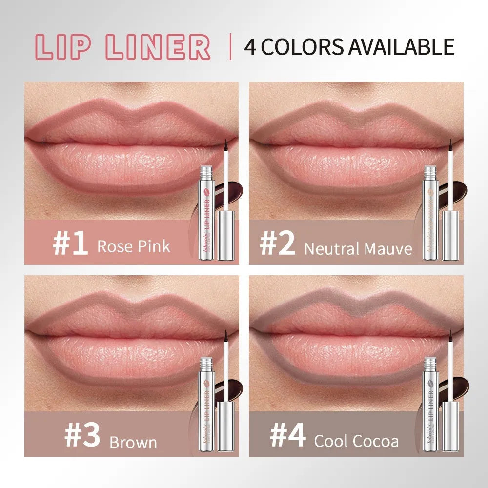 Matte finish pointed toe lip liner pencil in tear and pull design