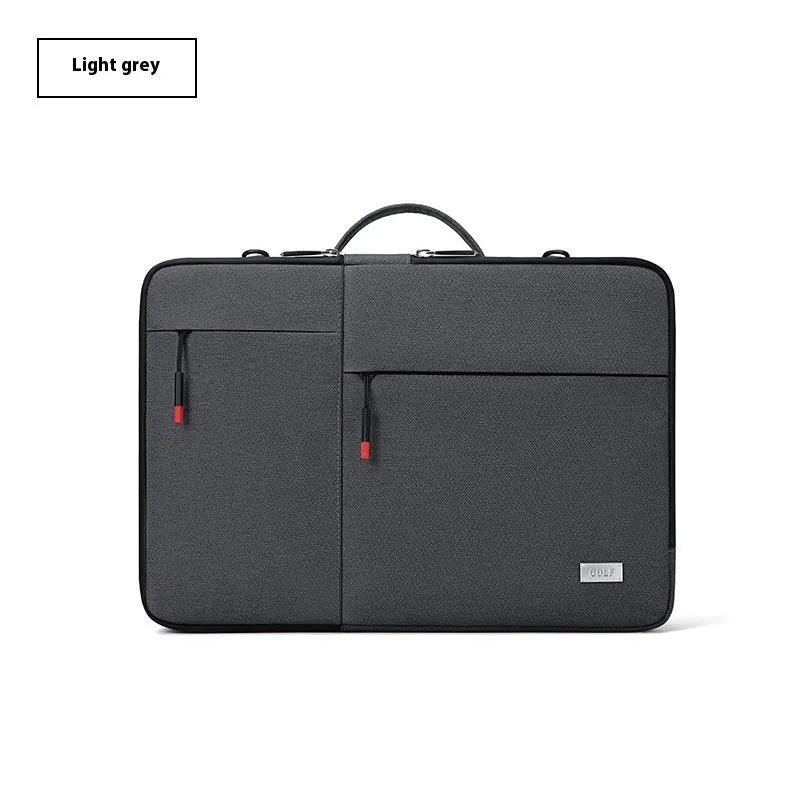 Men's 14-inch laptop sleeve protective case with shoulder strap in dark grey colour