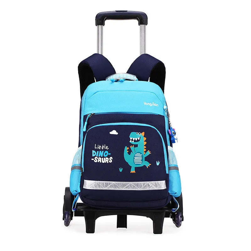 Korean detachable trolley school bag in red or black with Oxford cloth construction and 36-55 litre capacity