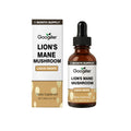 30ml bottle of Lions Mane mushroom liquid drops with dropper on white background