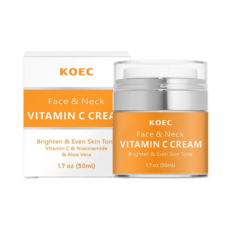 50g pot of retinol neck cream with English labelling for moisturising and light lines.
