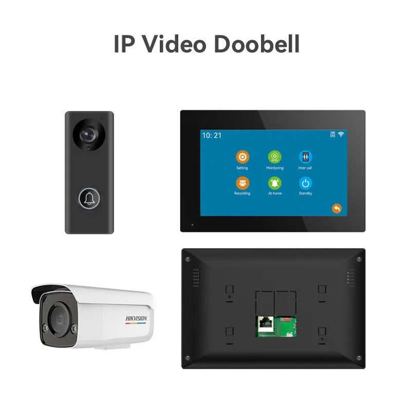 10-inch video intercom doorbell system with 1080P colour HD camera and Ethernet connectivity