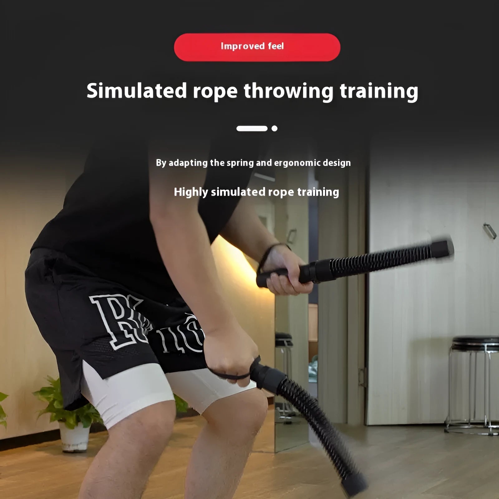 Cordless flat sling rope spring bar 2-pack in TPE material for men's arm and chest exercise