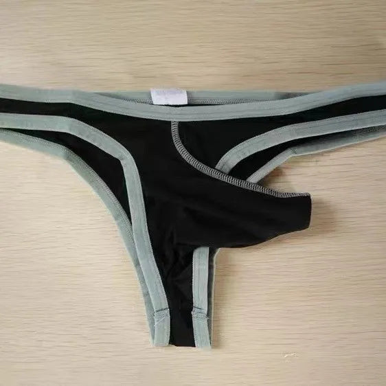 Men's ice silk fabric briefs shown in multiple colours including white, black, and army green.