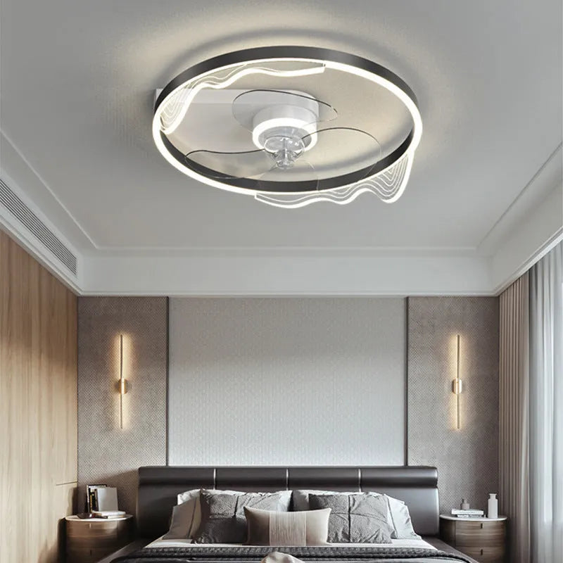 Simple modern Nordic ceiling lamp with fan for children's rooms in iron construction