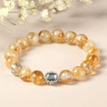 Citrine crystal bracelet with 10mm geometric beads in unisex design