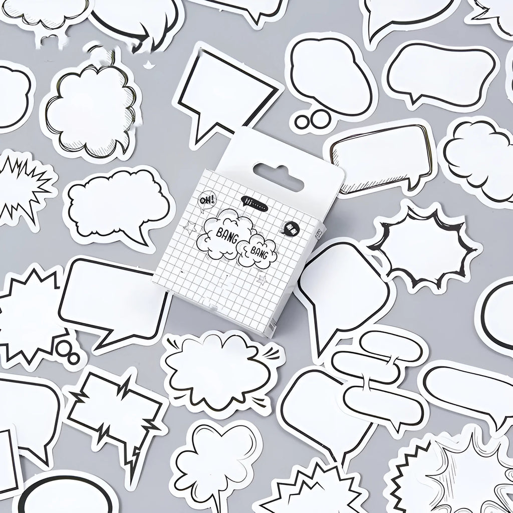Box of Momo Original black and white bubble design stickers containing 45 pieces for DIY decoration