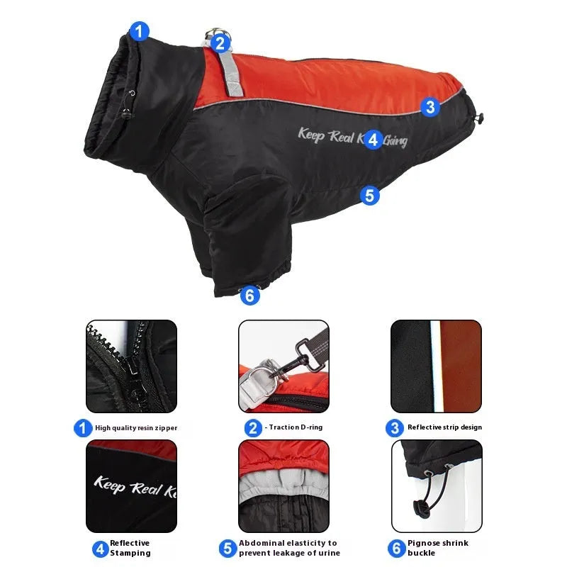 Polyester polar fleece dog jacket with liner in multiple colour options and sizes XL to 6XL