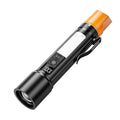 Long-range rechargeable white laser flashlight with red and blue side flash, aluminium alloy body
