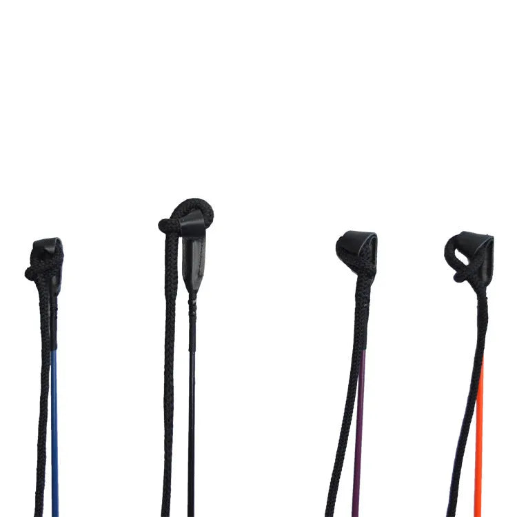 Advanced equestrian training whip with nylon fibreglass construction showing random colour selection