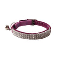 Flocked elastic buckle cat collar shown in multiple colours on a white background.