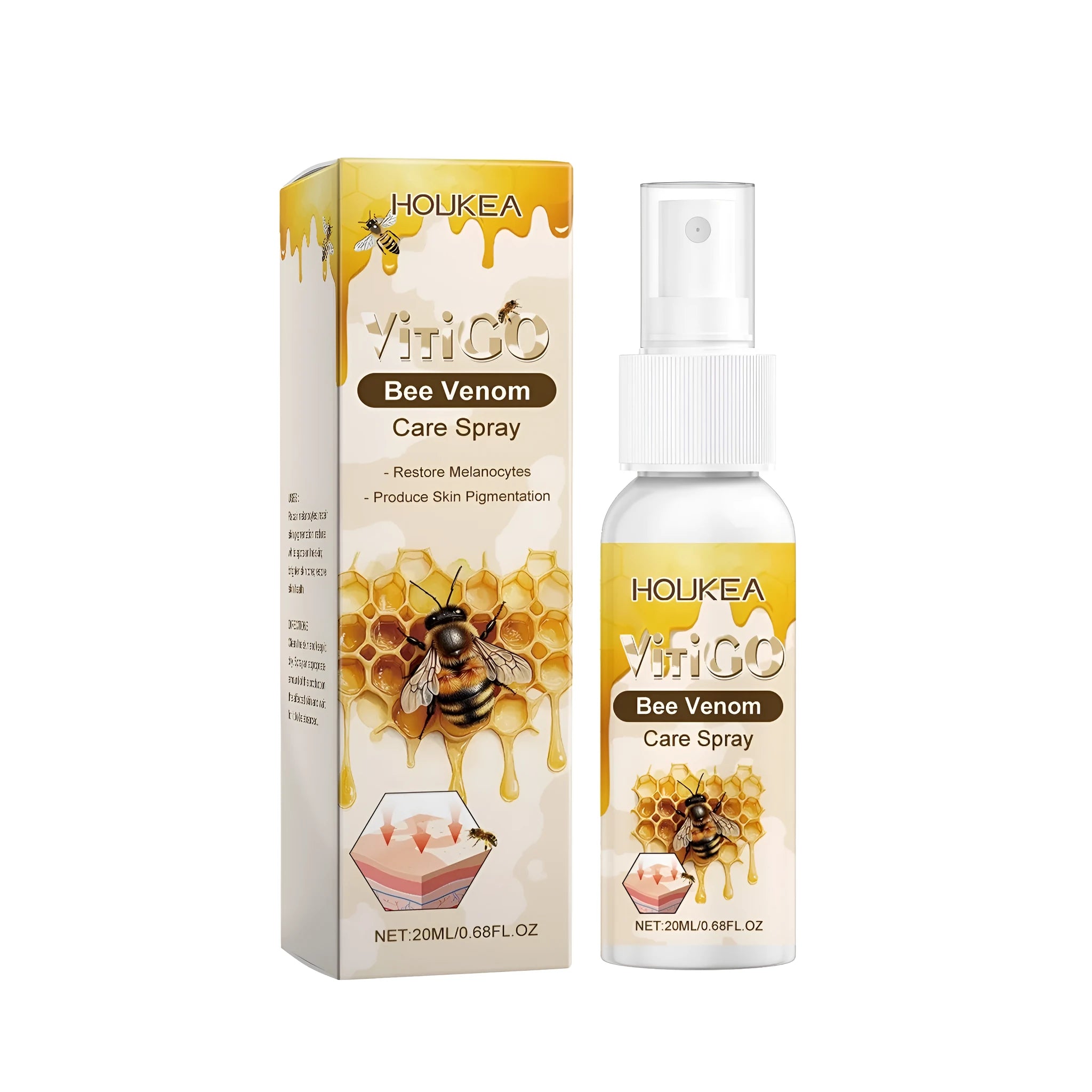 20ml care spray bottle with menthol and bee venom formulation for topical application