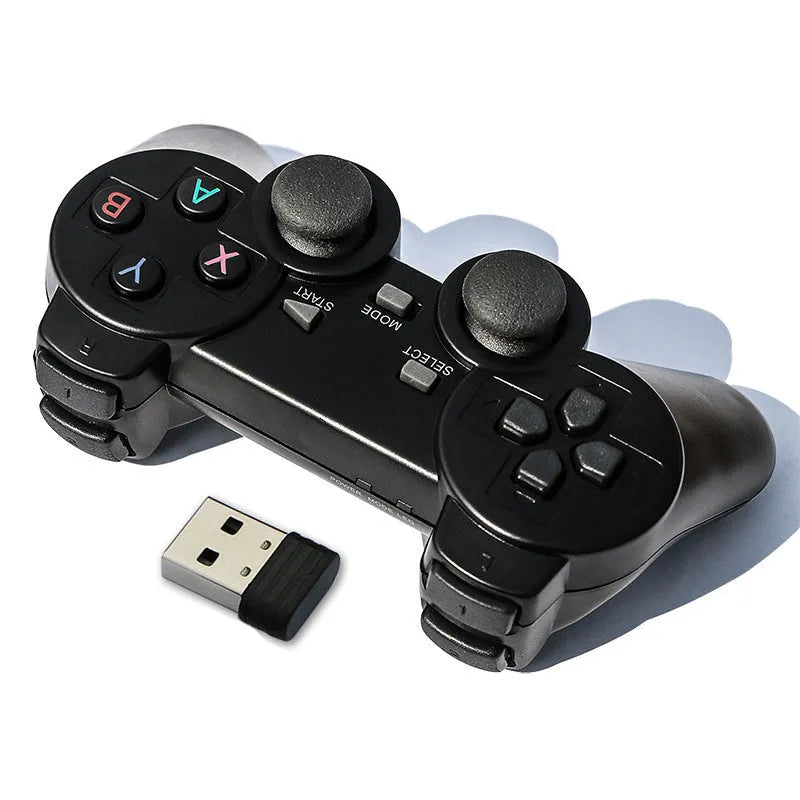 Classic Black 2.4G wireless gamepad with buttons and analogue sticks on a dark background.