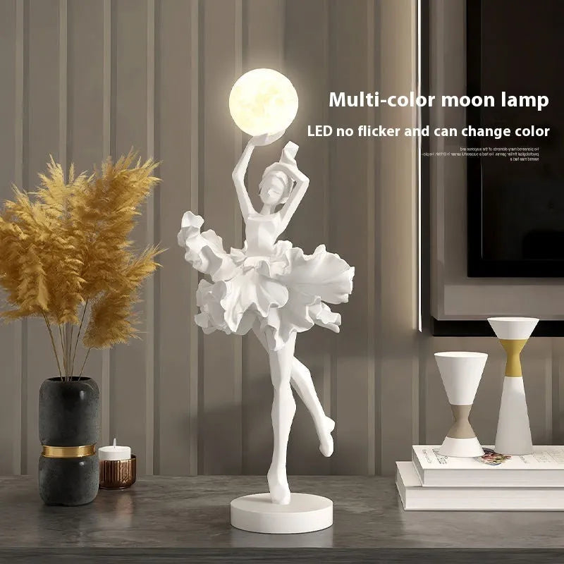 Art Girl Atmosphere modern decorative USB night light in Black Gold, White, Pink, or Light Blue colour.