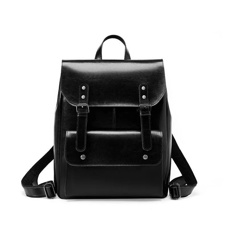 Genuine leather women's computer backpack in black, brown or coffee colour