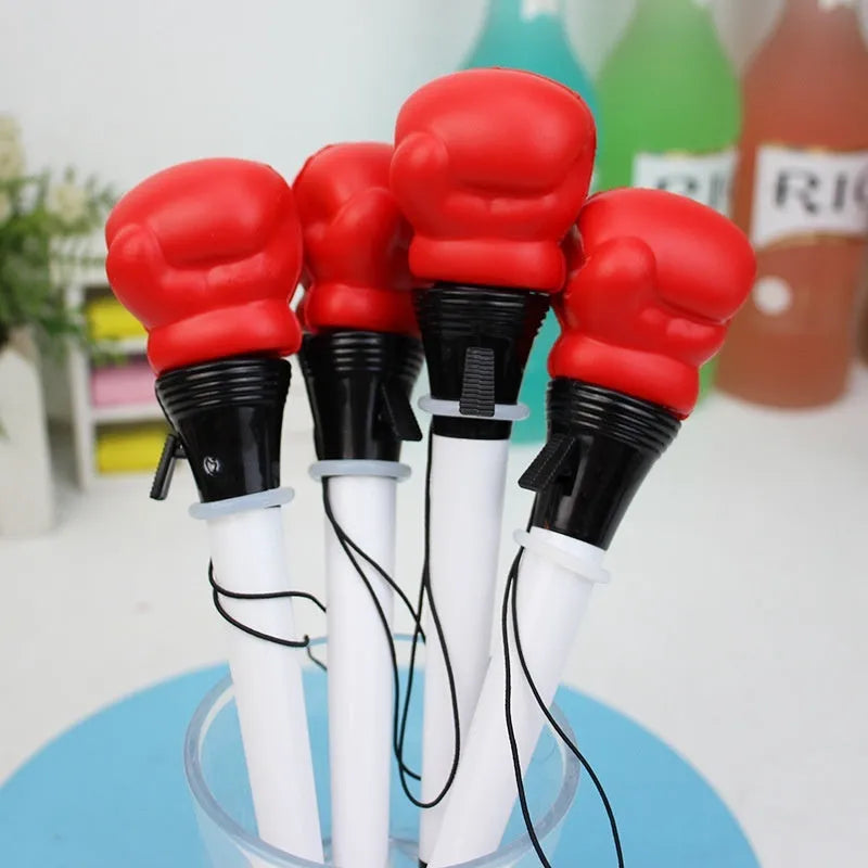 Four boxing pressure relief pens with press ejection mechanism and 0.7mm bullet tips