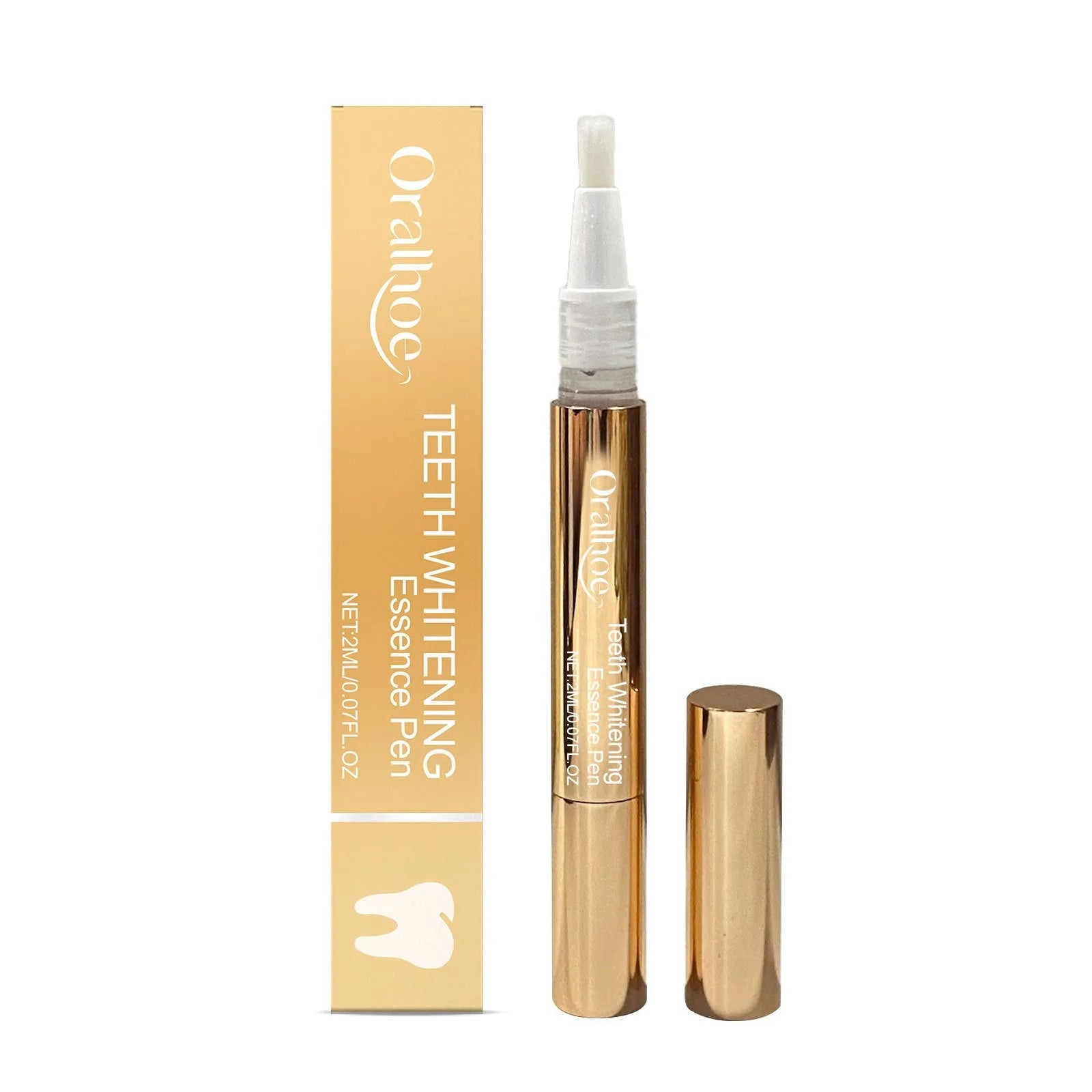 Portable oral care pen with 2ml teeth brightening formula and integrated applicator