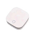 White USB-powered air purifier for car and small room use with negative ion function.