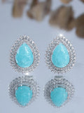 Platinum ice flower diamond colour women's earrings with heart-shaped water drop design