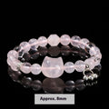 Women's star crystal cat head bracelet with natural pink crystal and geometric round sweet style design