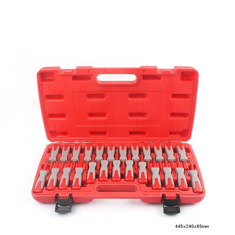 25-piece car terminal removal tool set with pull-out keys for wiring harness disassembly