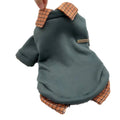 Two-piece grey dog sweater with detachable collar for pet clothing