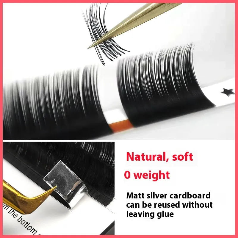 Close-up of dense 16-row matte mink hair false eyelashes on a clear band, showing natural finish.