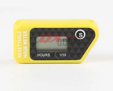 Black waterproof LCD maintenance timer for ATV, motorcycle, motorboat, lawn mower, and generator service scheduling
