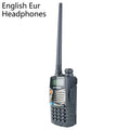 Baofeng UV-5RA black handheld dual-band two-way radio with dual display and antenna.