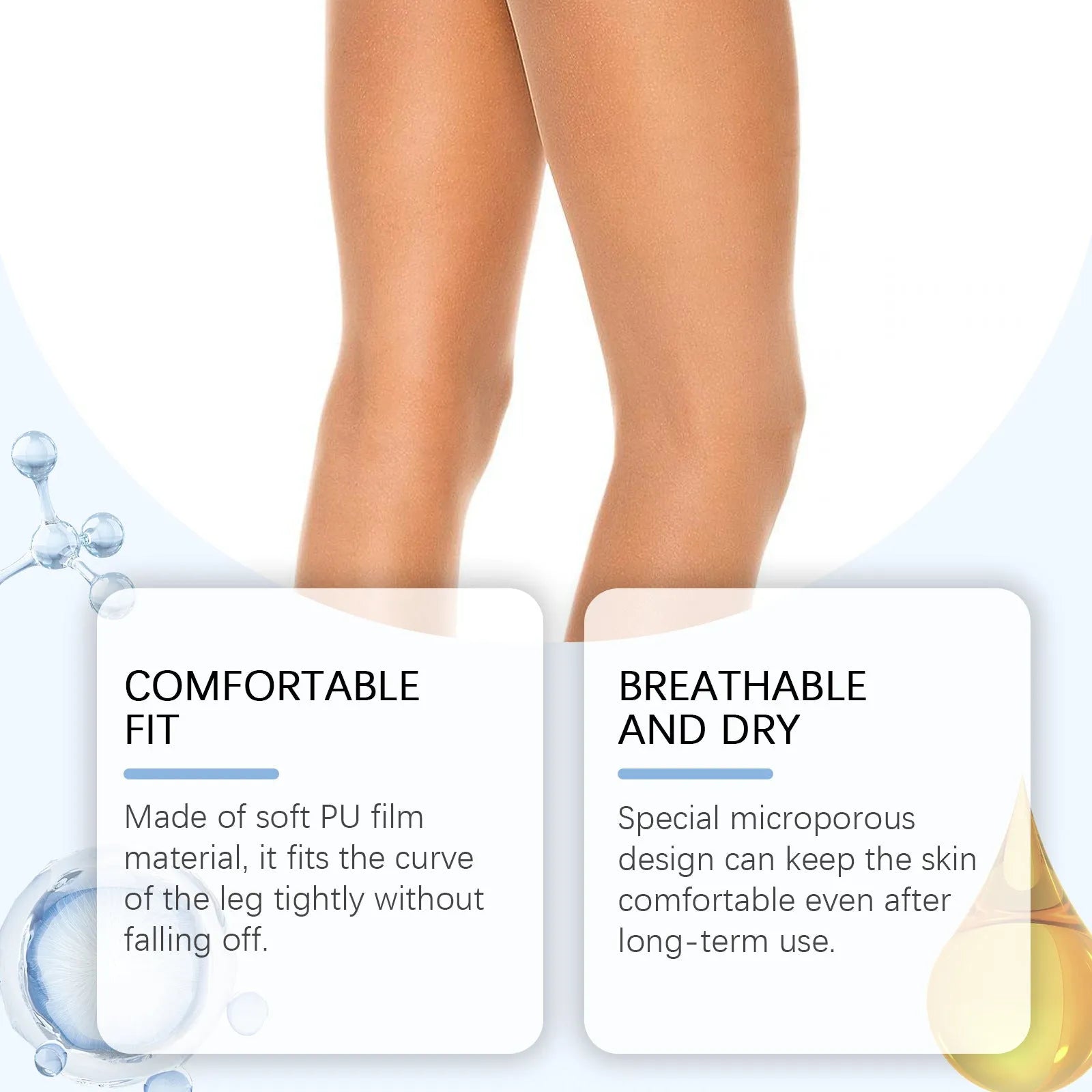 Ten leg anti-wear patches with moisturising ingredients for daily protection