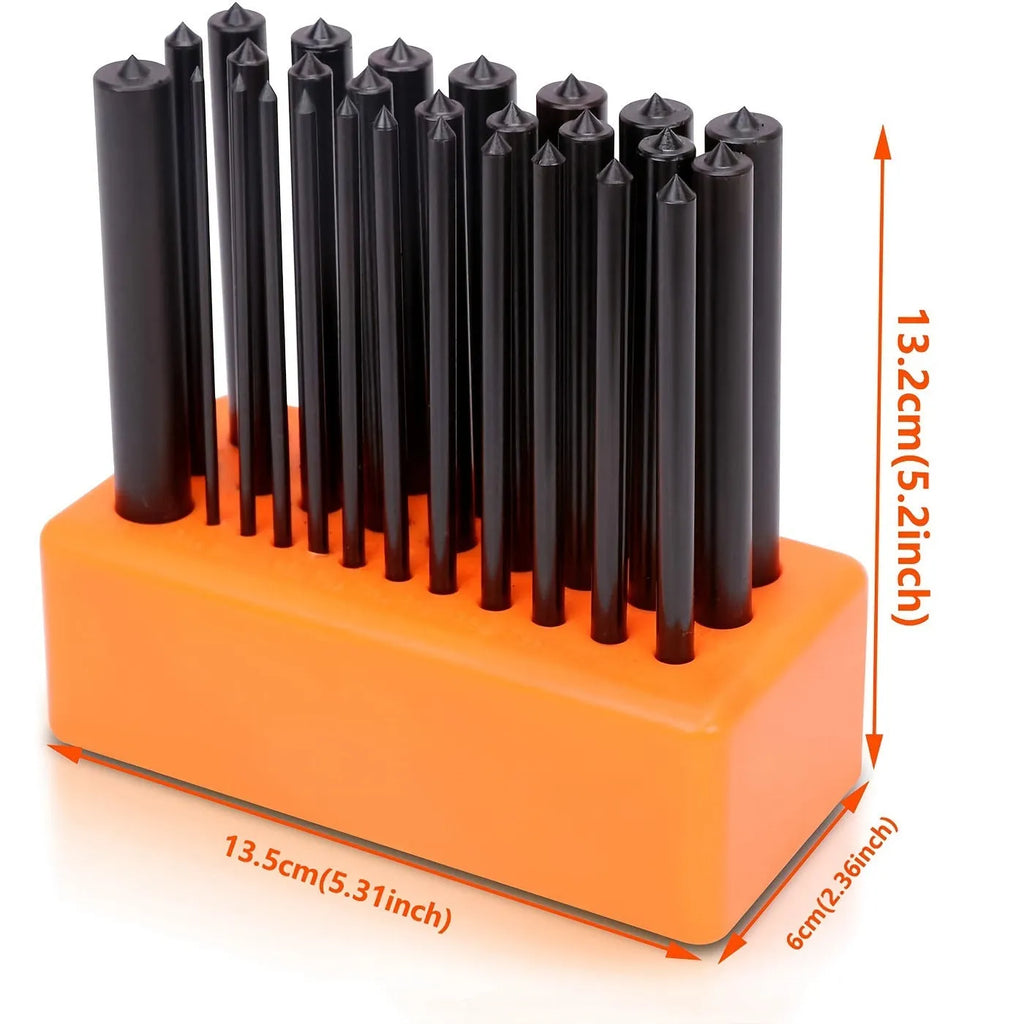 Orange alloy plastic punch needle tool set with metal mould accessory for textile crafts