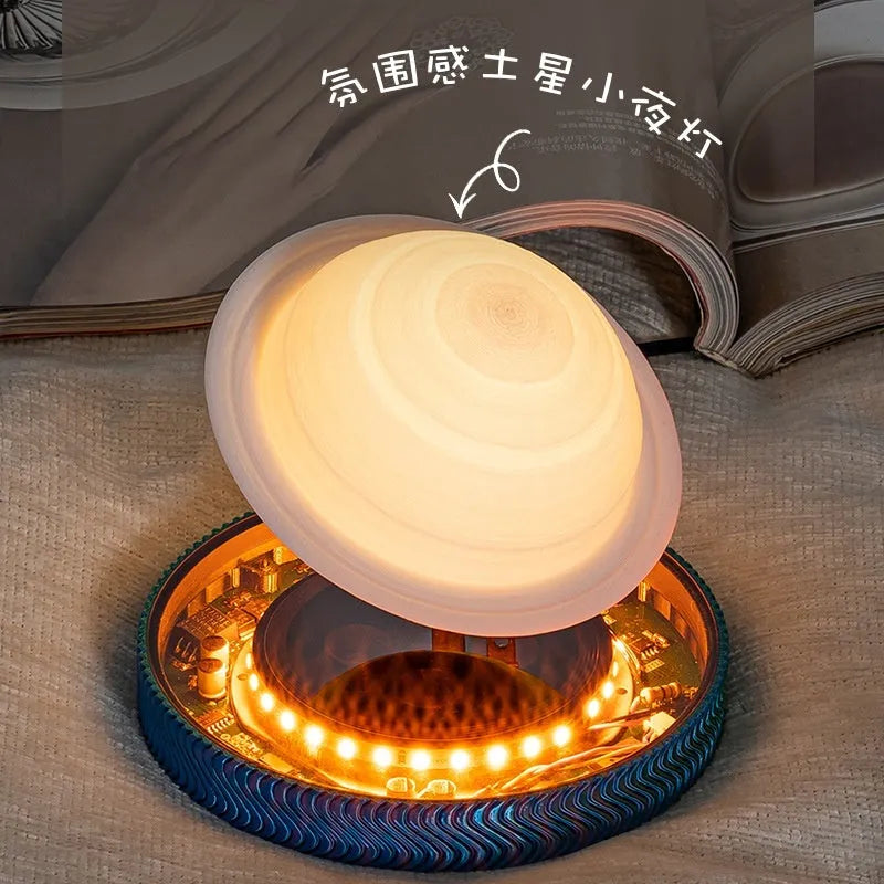 Magnetic suspension moon night lamp with 3D printing and floating celestial design