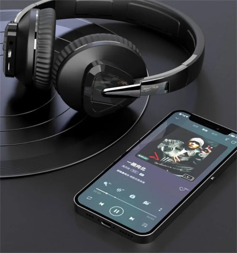 H3 wireless subwoofer headset in black colour showing ear cushions and control buttons