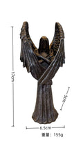 Dark Angel resin statue ornament measuring 6.5 by 5 by 17 centimetres.