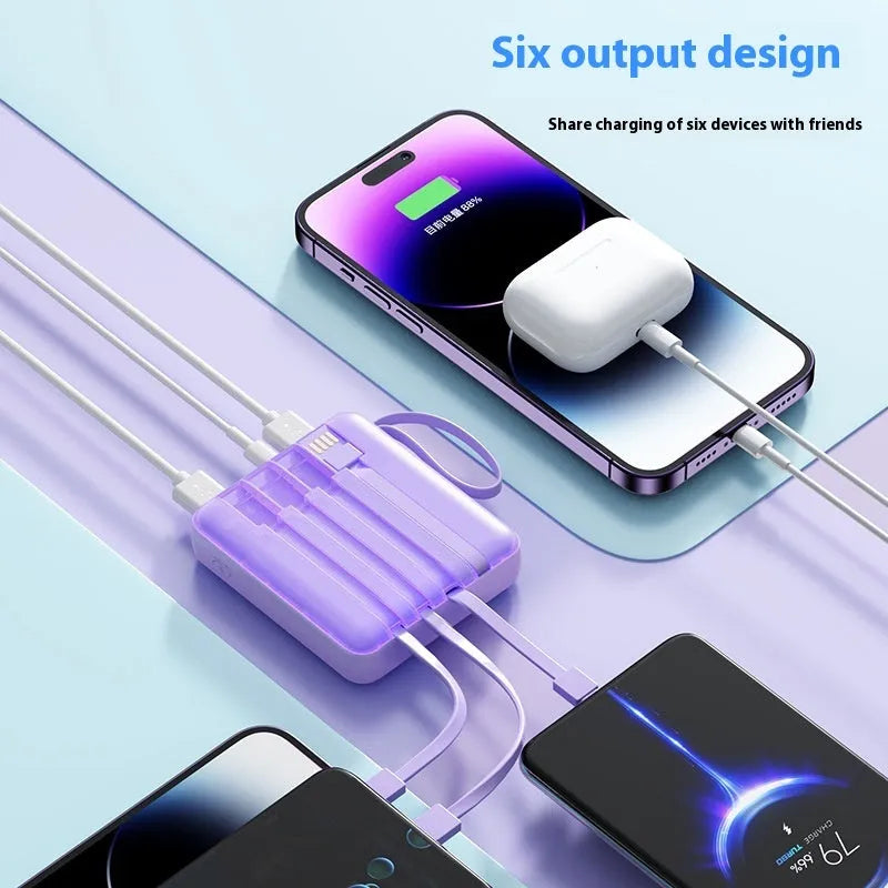Super fast charge mini digital display power bank with PD22.5W, plastic shell, compact 88x77x26.5mm, black colour