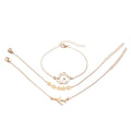 Three heart-shaped aircraft map charm bracelets with electroplated finish in bohemian style