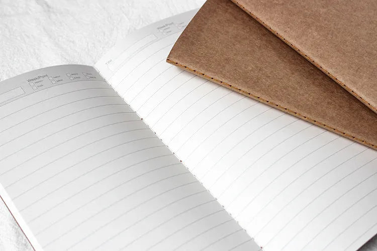 Standard size travel diary refill inner core with dots and blank ruled page options.