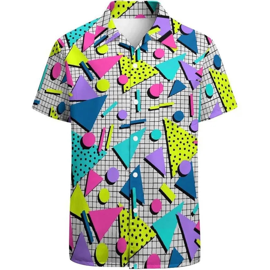 Men's camouflage pattern short sleeve shirt in slim fit, shown in one of seven available colours.