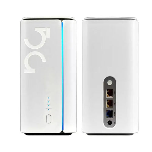 Compact 4G CPE wireless router with data cable and manual, showing small 51x30x5mm size.