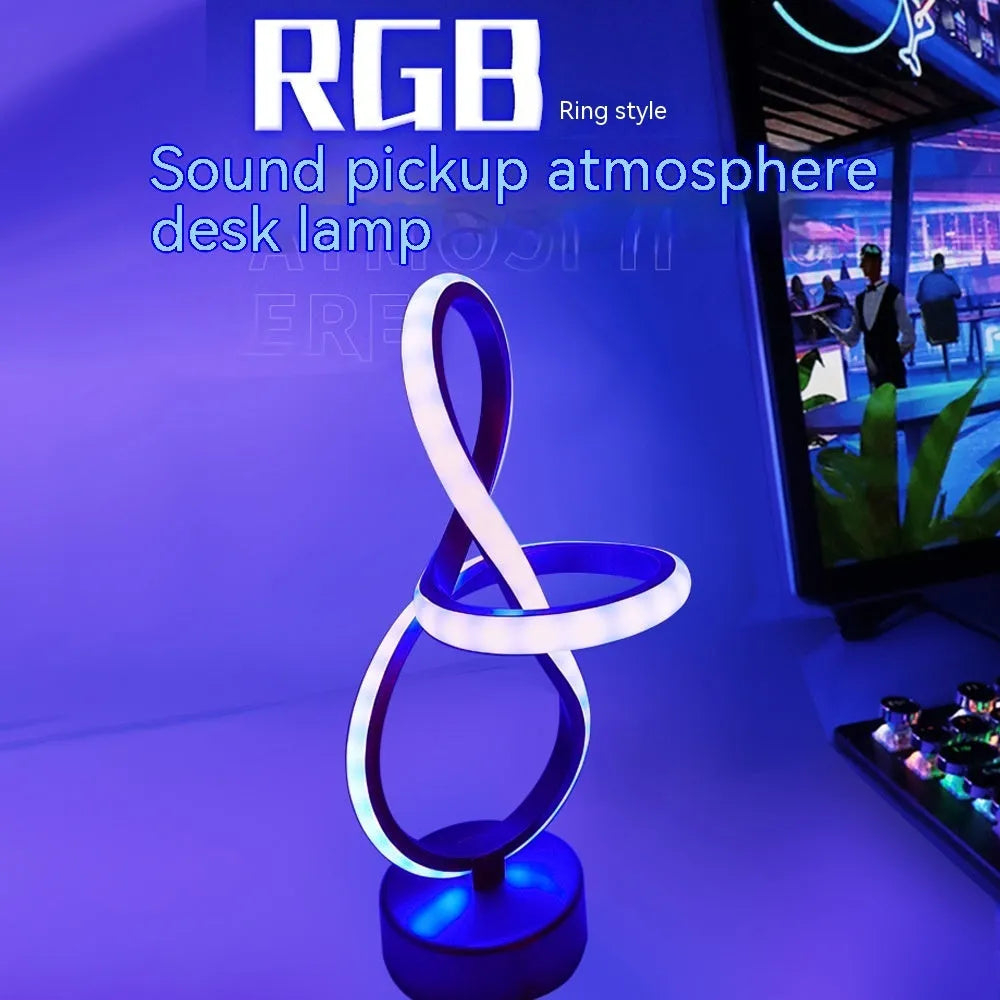 Black musical note-shaped Bluetooth remote control night light with RGB LED panel
