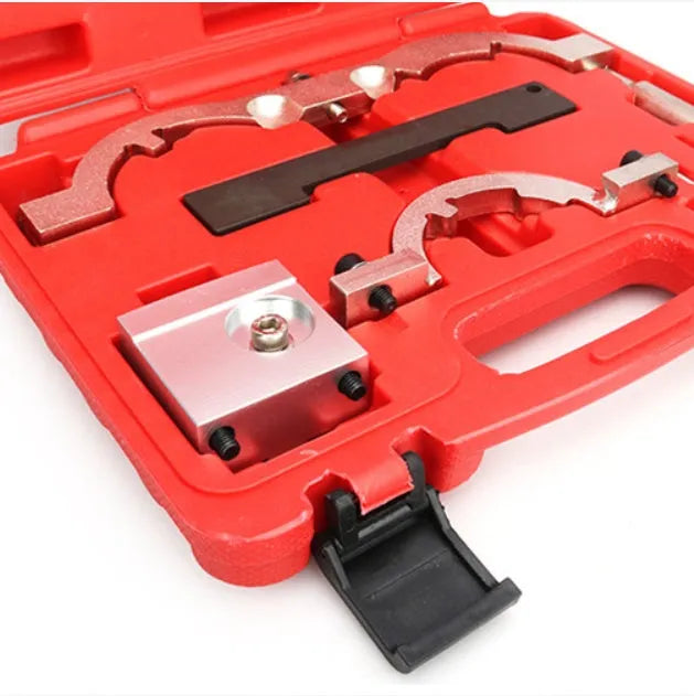 Red chrome-vanadium steel timing tool kit for Opel 1.4T Oncla LUJ engine.