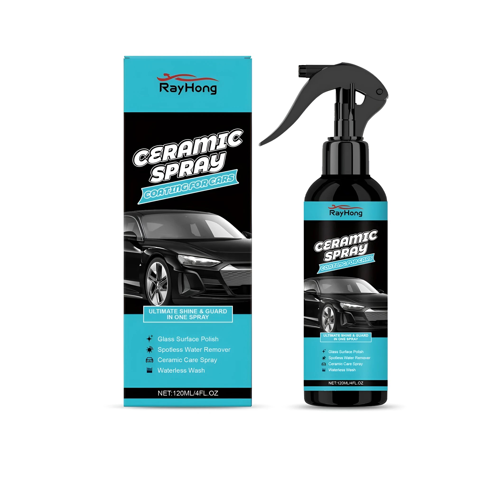 120ml bottle of PTFE ceramic coating spray for automobile paint protection.