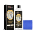 Car headlight polishing kit with 100ml bottle and microfiber towel for plastic lens restoration
