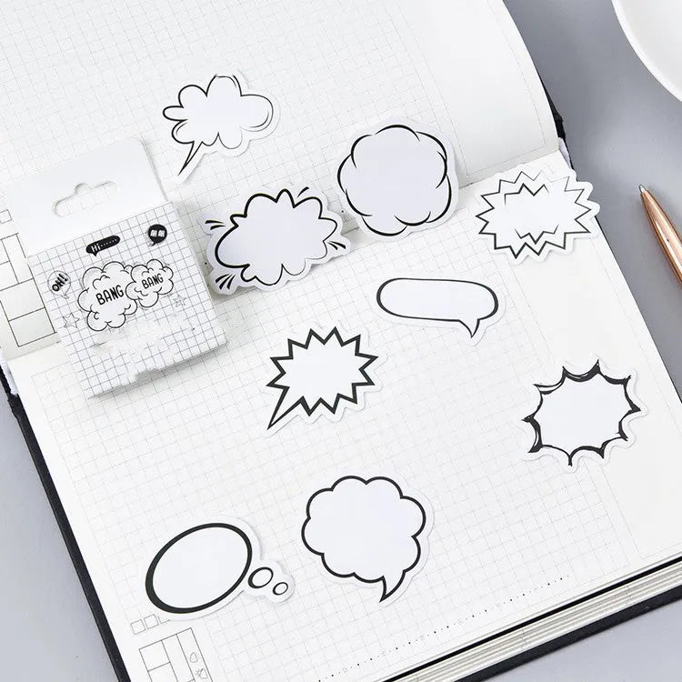 Box of Momo Original black and white bubble design stickers containing 45 pieces for DIY decoration