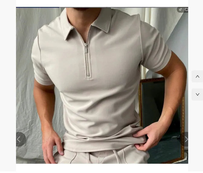 Men's casual short sleeve polo shirt with digital print in navy blue colour