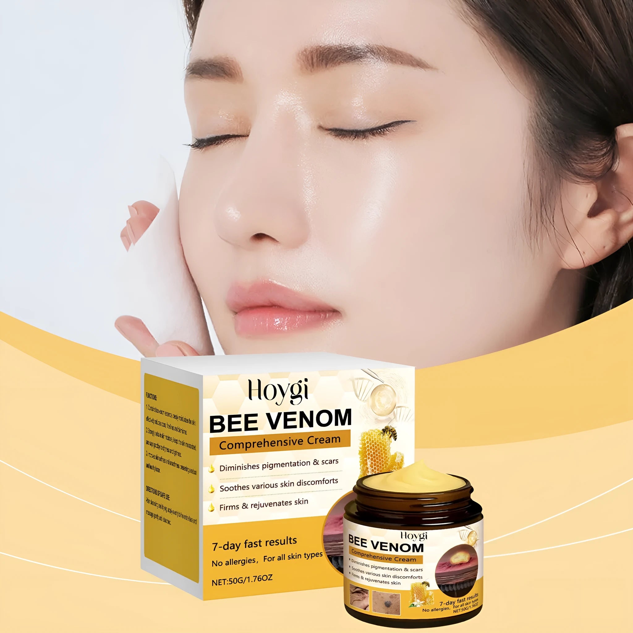 50g jar of neck firming cream with collagen and hyaluronic acid for skin texture improvement