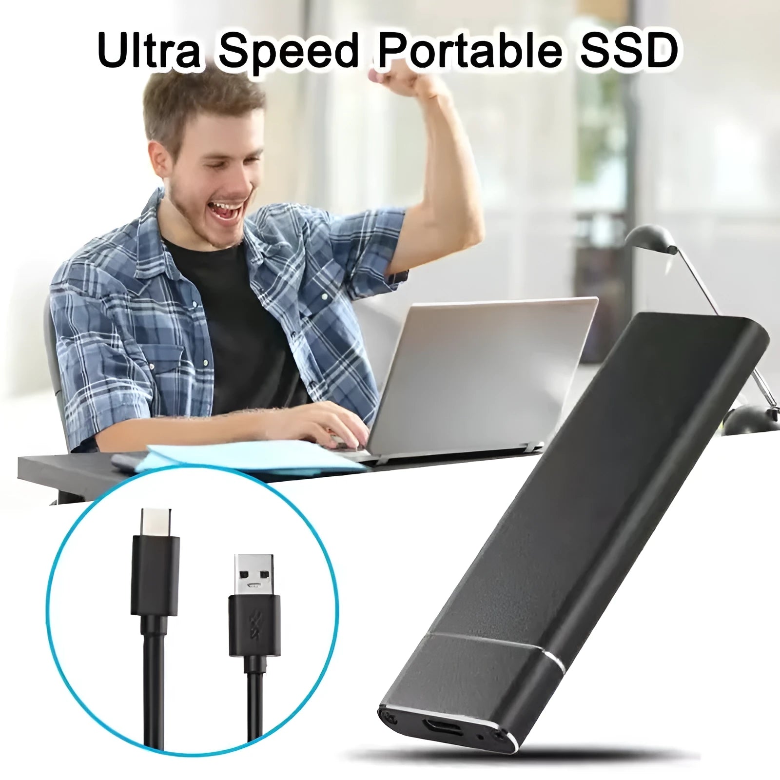 Ultra-thin 6TB SSD mobile hard disk with metal shell in multiple colour options