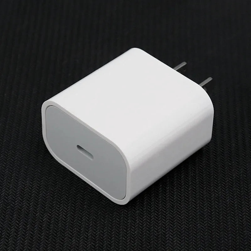 PD20W mobile phone charger with USB port and regional plug options.