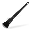Black car detailing brush with ultra-soft pig hair bristles in two size options for gentle interior cleaning